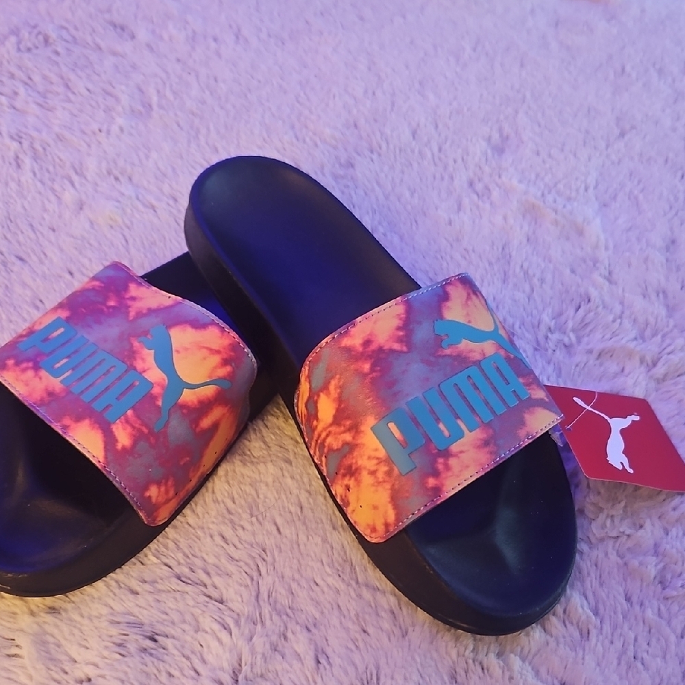 PUMA Multicolor Tie Dye Slide Sandals